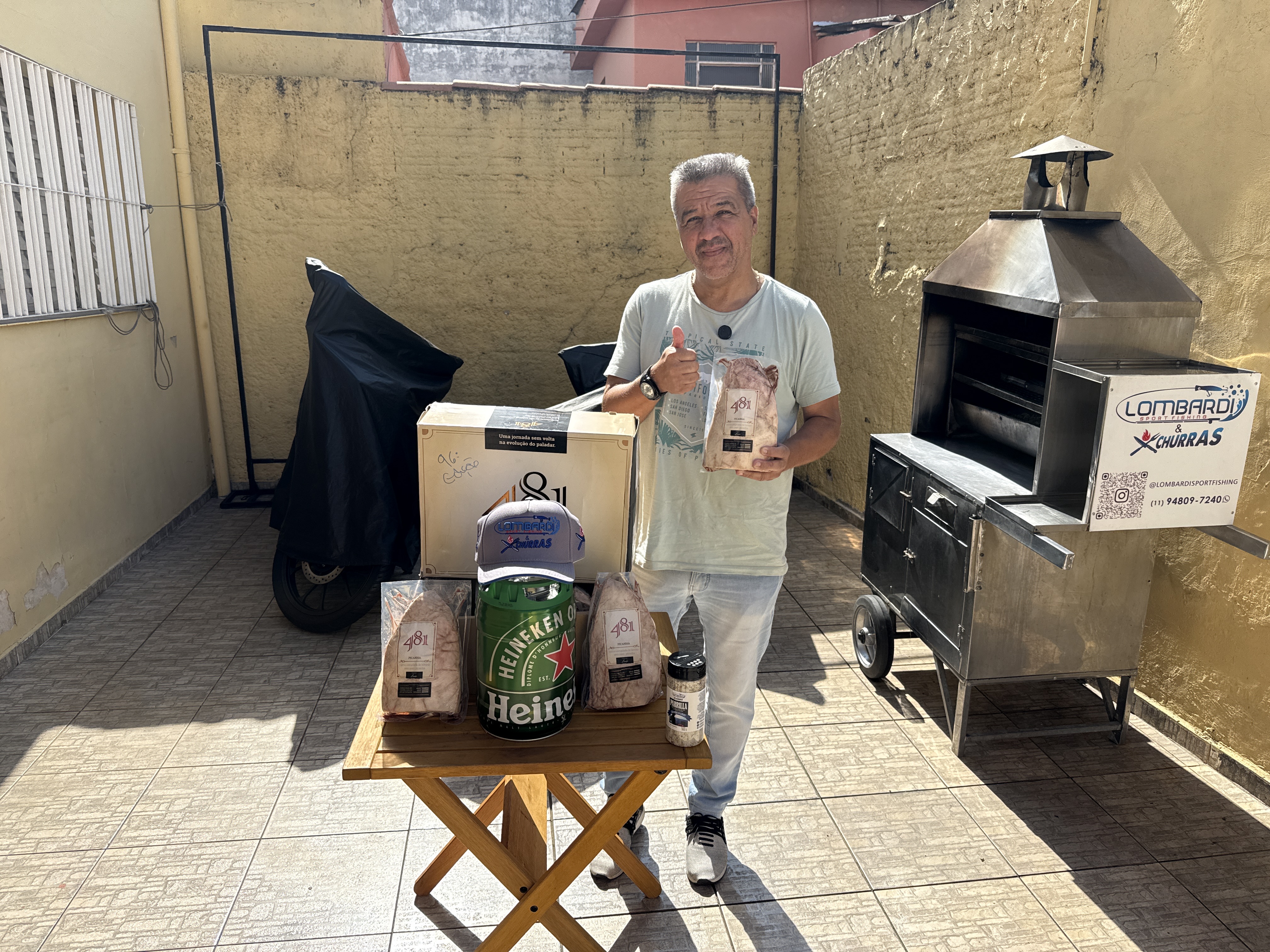 Lombardi Clássicos - 1 caixa de picanha 481 + chopp + sal + boné