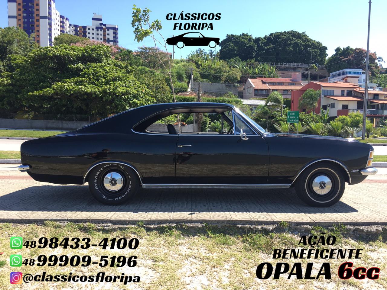 Clássicos Floripa Ação Beneficente Opala 6 Cilindros Preto ano 1978 Clássicos Floripa A