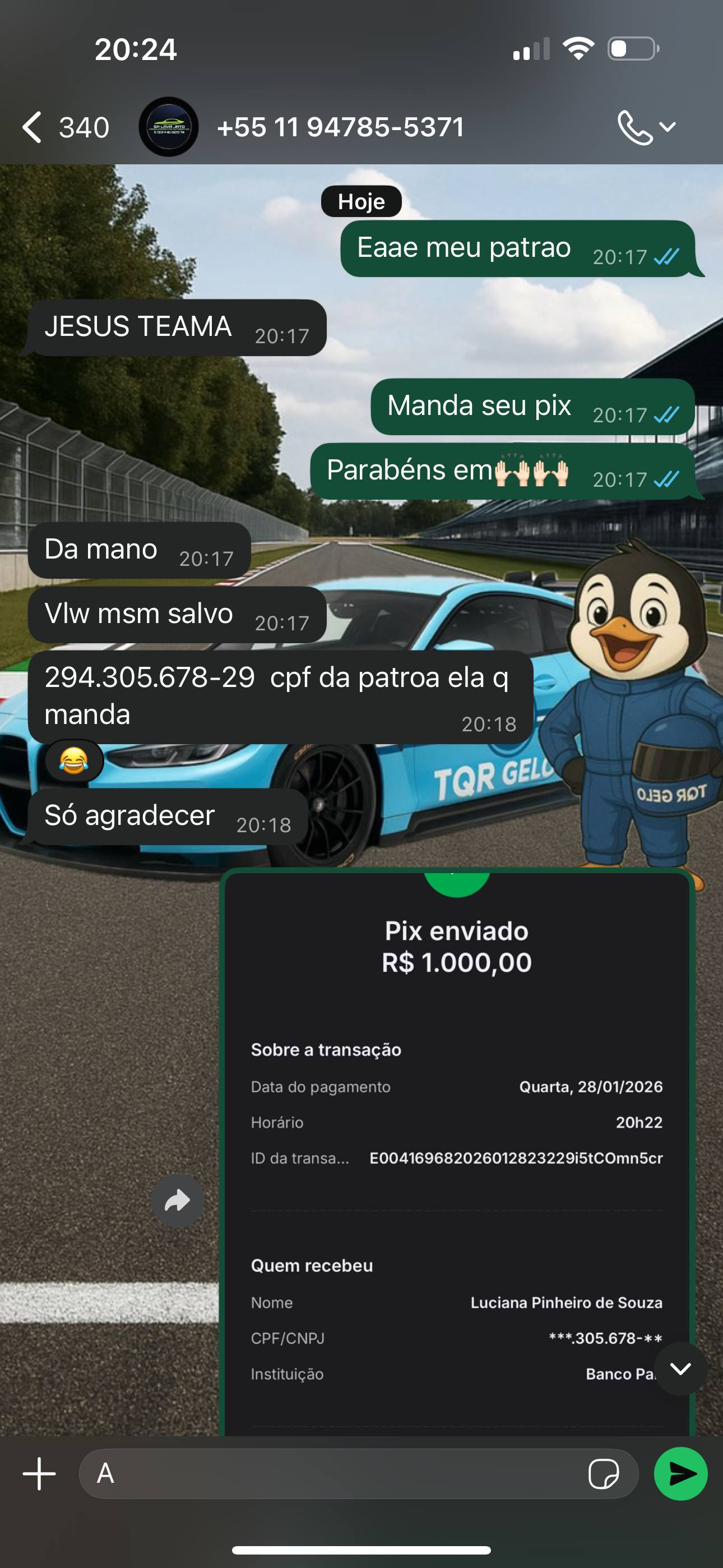 vivendo do gelo - 1000 no pix