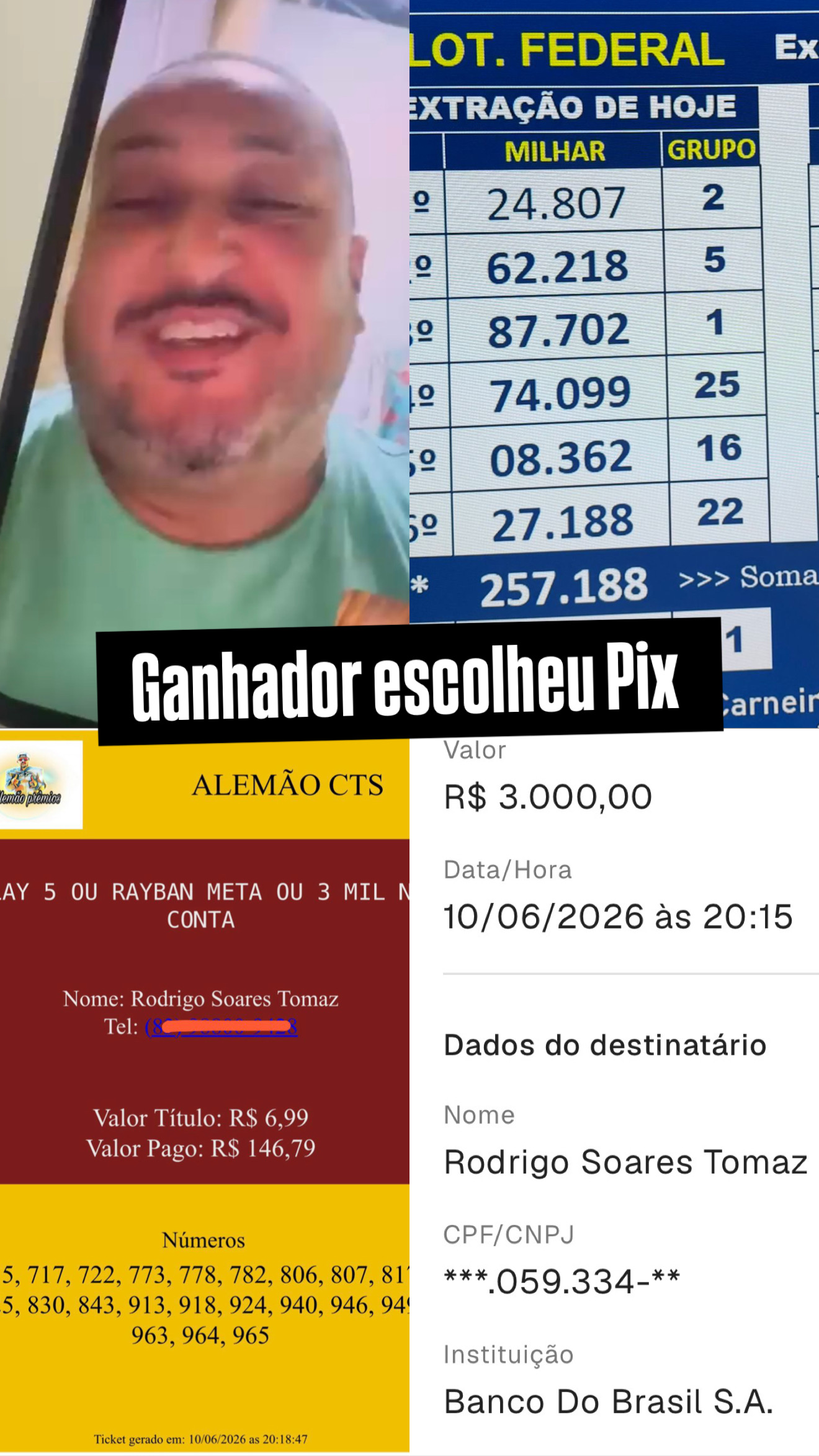 Alemão cts - Play 5 ou rayban meta ou 3 mil na conta
