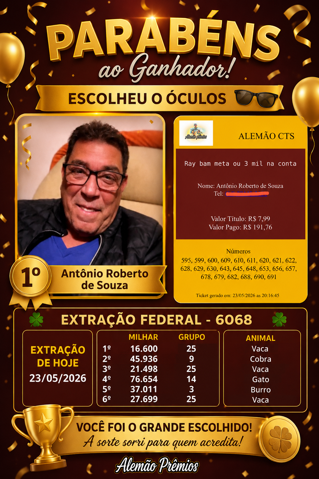 Alemão cts - Ray bam meta ou 3 mil na conta
