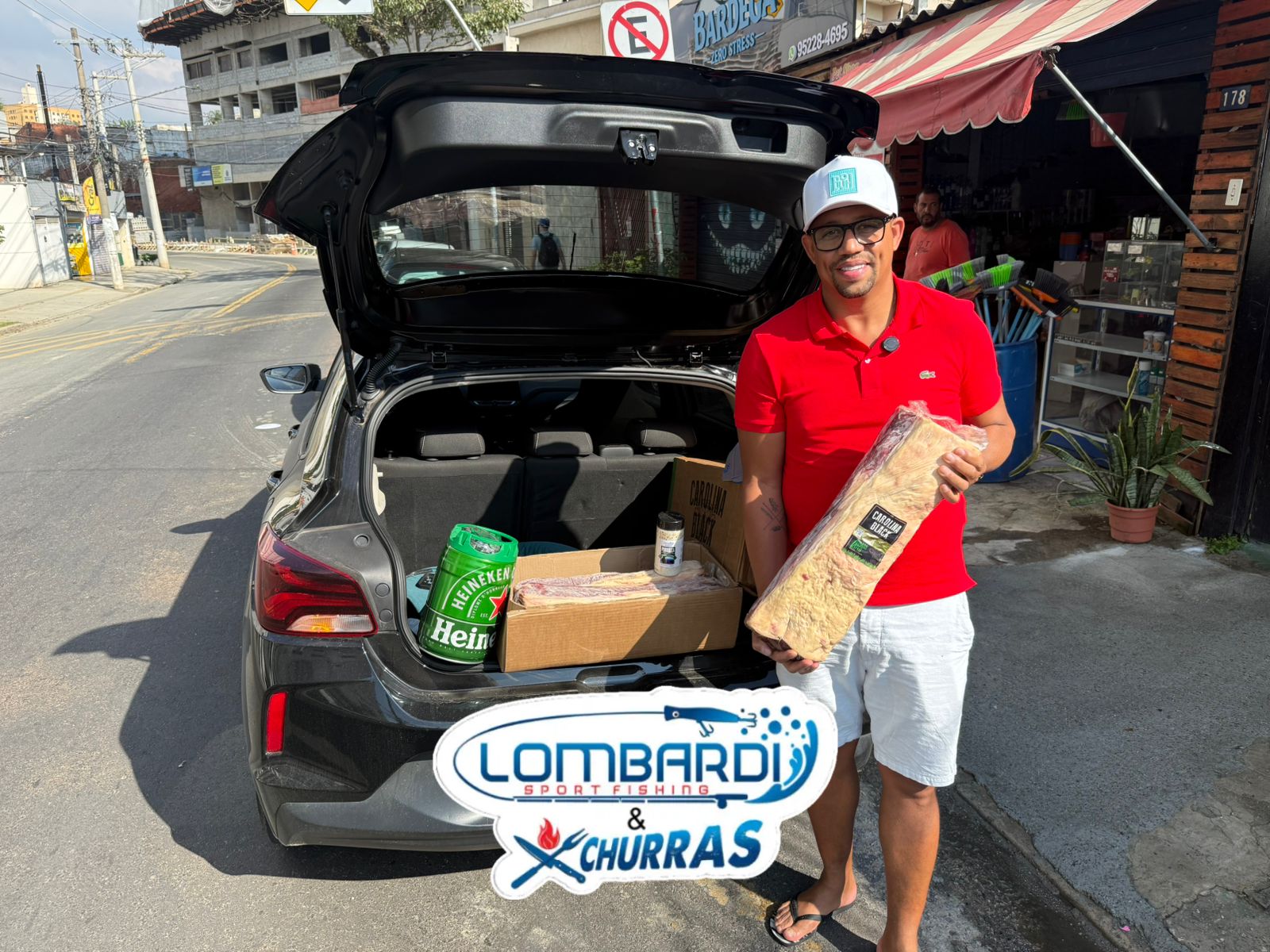 Lombardi Clássicos - 1cx.contra filé carolina black +chopp+sal+boné