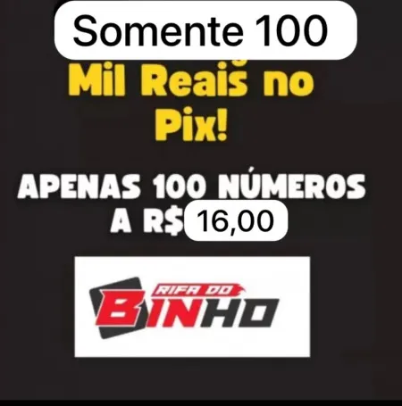 Somente 100 números 1.000,00 no pix