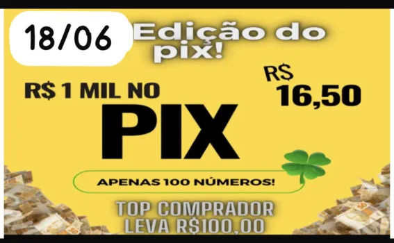 Somente 100 números milão no pix