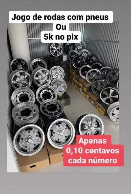 Jogo de rodas com pneus ou 5mil no pix