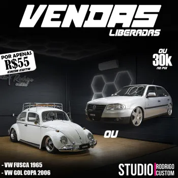 Rodrigo Custom - Gol copa aro 18 ou fusca 1965 ou 30k no pix