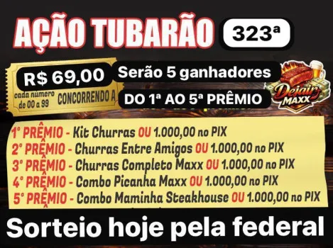 Dejair maxx - Tubarão 323ª com 5 ganhadores