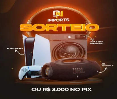 Dn Imports - Playstation 5, jbl boombox 4, lava e seca ou 3 mil
