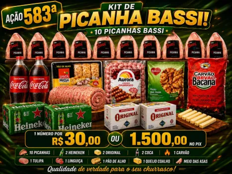 Dejair maxx - Ação 583ª kit picanha bassi ou 1.500 no pix