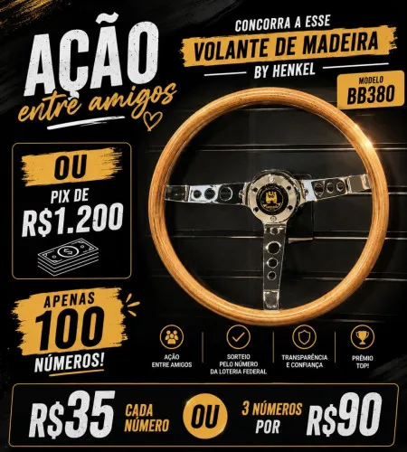 Patrick Roberto Rocha - Ação 65 - volante madeira by henkel ou pix r$1200