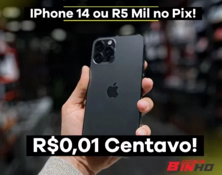 2? a??o do iphone 14 ou 5 mil no pix