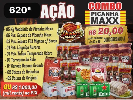Dejair maxx - Ação 620ª medalhão e espeto de picanha ou 1k