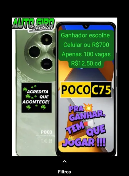 GIOVANI LUIZ DITTBENER - Celular redmi poco c75 ou r$ 700 no pix
