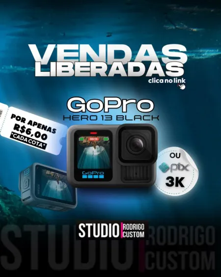 Studio Rodrigo Custom - Acao entre amigos gopro hero 13 ou 3k no pix.