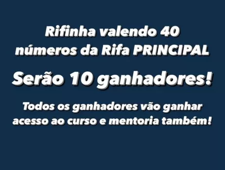 1º rifinha valendo 40 números da rifa principal