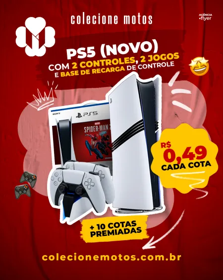 Colecione Motos - Ps5 + 2 controles + 2 jogos ou 3k no pix