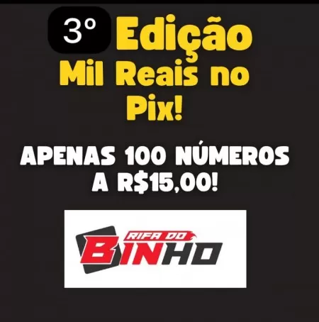 Apenas 100 números valendo 1.000,00 no pix