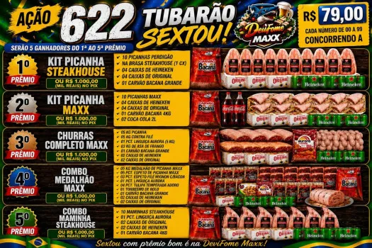 Dejair maxx - Tubarão sextô 622ª 5 ganhadores