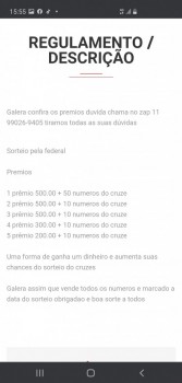 Rifinha rapida 500.00 + numeros do cruzes