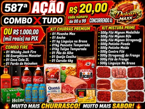 Dejair maxx - Ação 587ª combo x tudo ou mil no pix