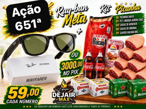 Dejair maxx - Ação 651ª rayban meta + lit picanha ou 3k