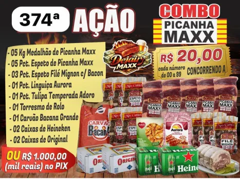 Dejair maxx - Ação 374ª medalhões de picanha e espetos ou 1k