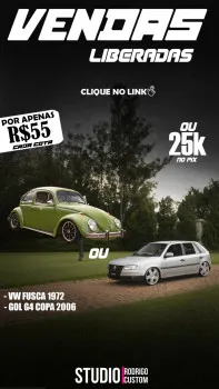 Rodrigo Custom - Vw fusca 1972 ou gol copa aro 18 ou 25k no pix