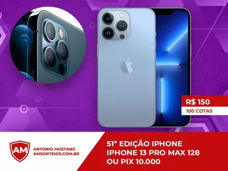51? edi??o iphone 13 pro max ou pix de 10.000,00