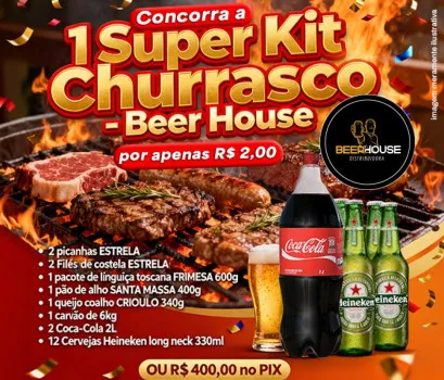 Beer House Distribuidora - Super kit churrasco beer house ou r$ 400,00 no pix