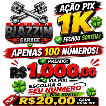 Studio Biazzim garage - Ação pix 1k fechou sorteia