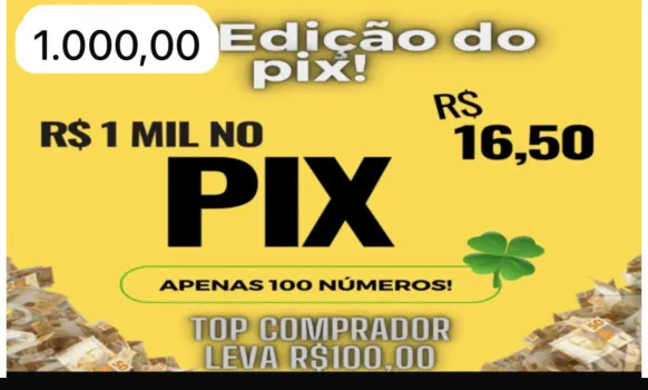 Somente 100 números milão no pix