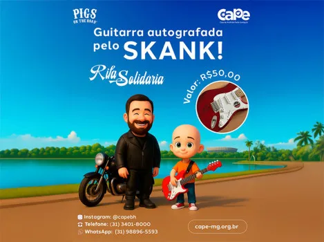Casa de Acolhida Padre Eustáquio - Guitarra autografada pelo skank