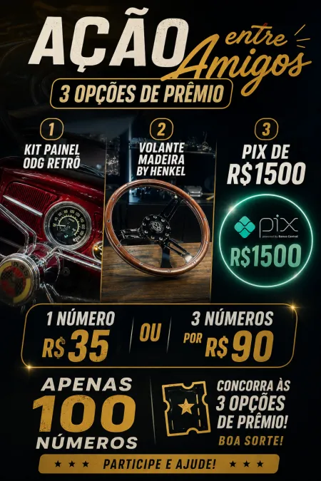 Patrick Roberto Rocha - Ação 60 - painel odg ou volante madeira ou pix
