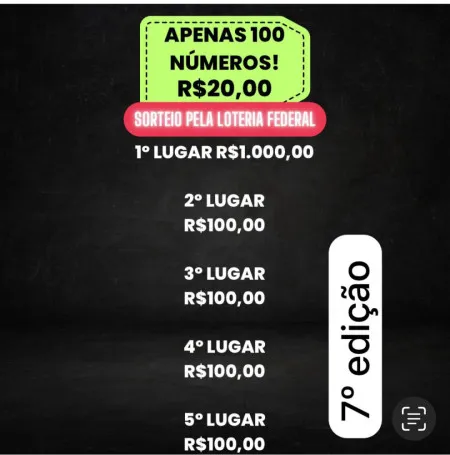 Somente 100 números 5 ganhadores