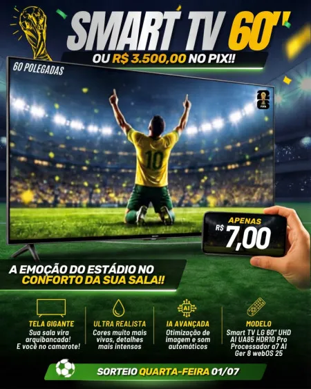 No Stilo Premiações - Tv 60 polegadas ou 3.5k