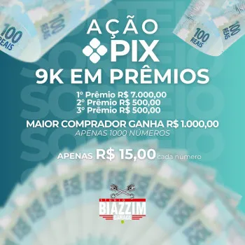 Studio Biazzim garage - Ação pix 9k em prêmios