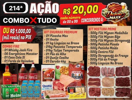 Dejair maxx - Ação 214ª combo x tudo ou mil no pix