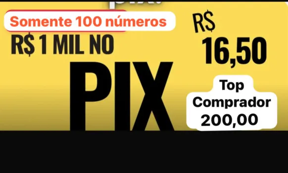 Somente 100 números 1.000,00 no pix