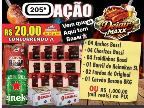 Dejair maxx - Ação 205ª combo bassi +barril+cervejas ou pix 1k