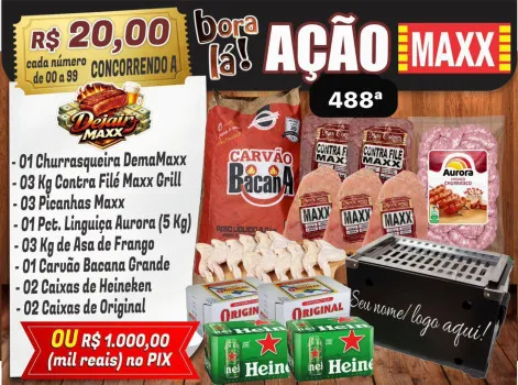 Dejair maxx - Ação 488ª kitmaxx completo + churrasqueira ou 1k