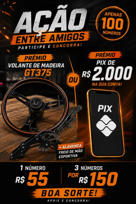 Patrick Roberto Rocha - Ação 55 - volante gt375 + alavanca esportiva ou 2k