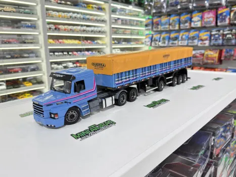 Minis Evolution - Scania 113 azul carreta 4 eixo 1/32