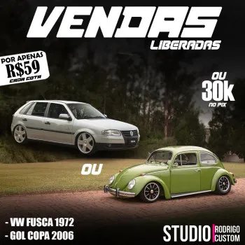 Rodrigo Custom - Vw fusca 1972 ou gol copa aro 18 ou 30k no pix