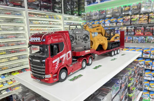 Minis Evolution - Scania 770 controle remoto + escavadeira controle