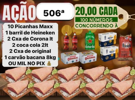 Dejair maxx - Ação 506ª combo 10 picanhas maxx ou 1k no pix