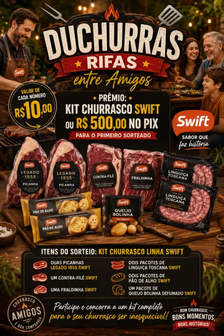 Duchurras - Kit churrasco swift ou r$ 500,00 no pix
