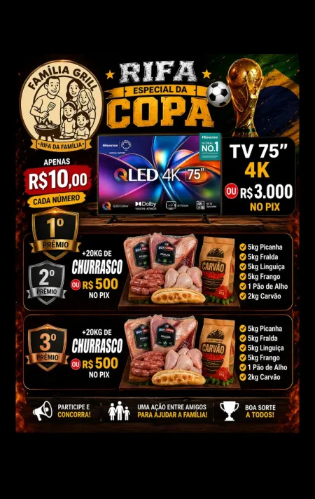 Vinicius Gabriel Martins Vinicius - Rifa da copa tv 75 polegadas mais churrasco