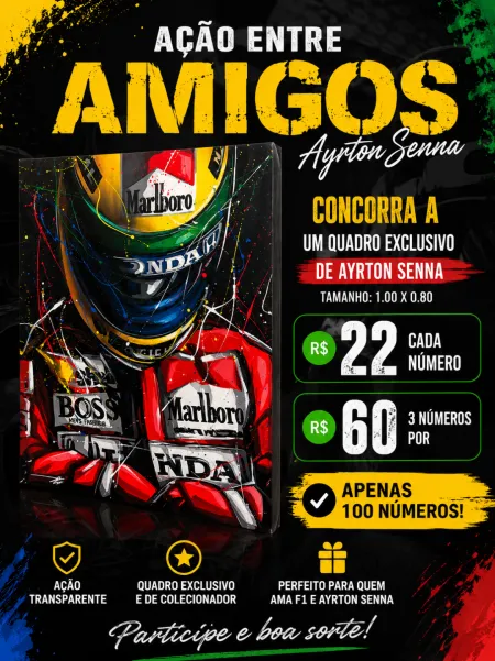 Patrick Roberto Rocha - Ação 59 - quadro do ayrton senna 1.00x0.80