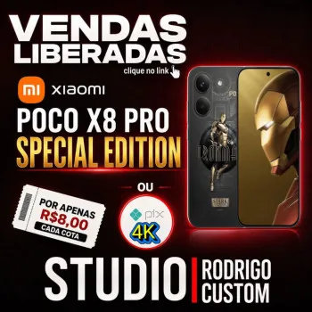 Studio Rodrigo Custom - Xiaomi pocco x8 pro homem de ferro ou 4k no pix