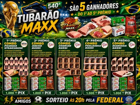 Dejair maxx - Ação 540ª tubarão maxx federal 5 ganhadores